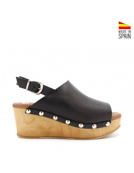 ZUECOS DE CUÑA NEGROS