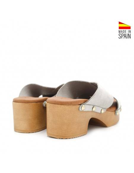 sandalia MADERA GRIS