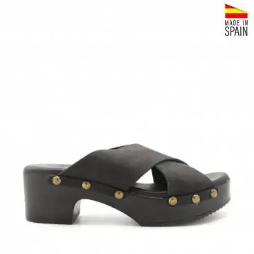 SANDALIAS DE MADERA NEGRA