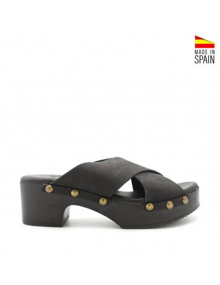 SANDALIAS DE MADERA NEGRA