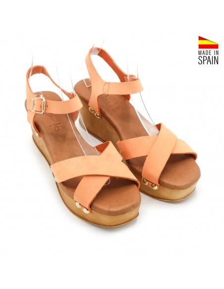 SANDALIAS DE CUÑA DE MADERA