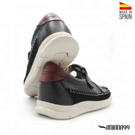 Sandalia piel setter azul marino