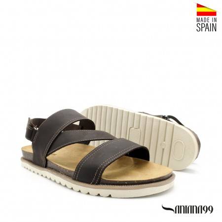 Sandalia Santana99 de piel natural para hombre Made in Spain