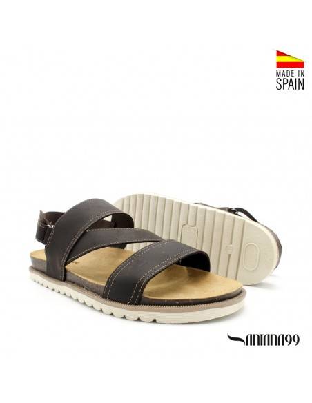 Sandalia Santana99 de piel natural para hombre Made in Spain