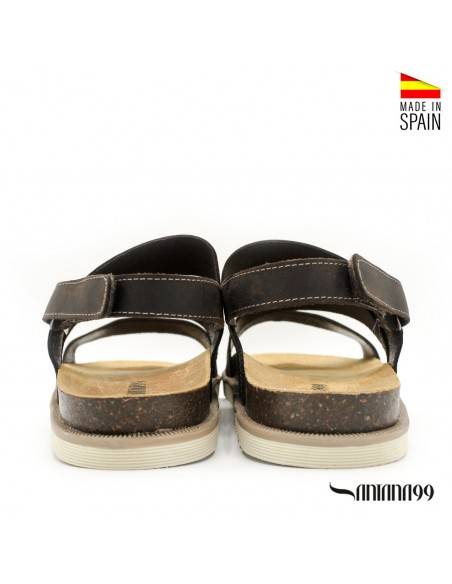 sandalias hombre marrones piel