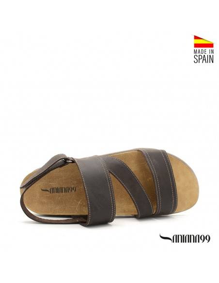 sandalia piel hombre