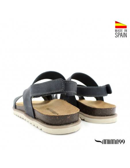 sandalias hombre MARINO piel