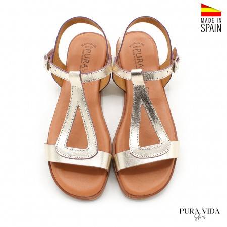 sandalias doradas mujer