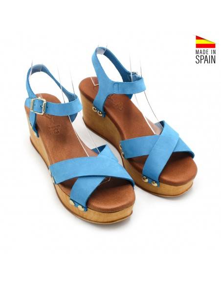 SANDALIAS DE CUÑA DE MADERA