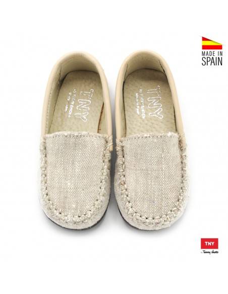 mocasín lino beige niño