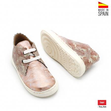 botines niña piel rosa