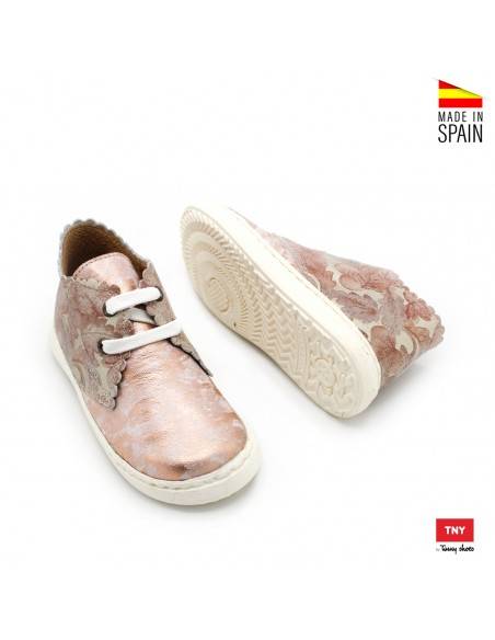 botines niña piel rosa