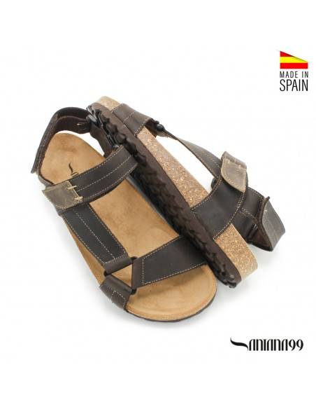 sandalias piel hombre