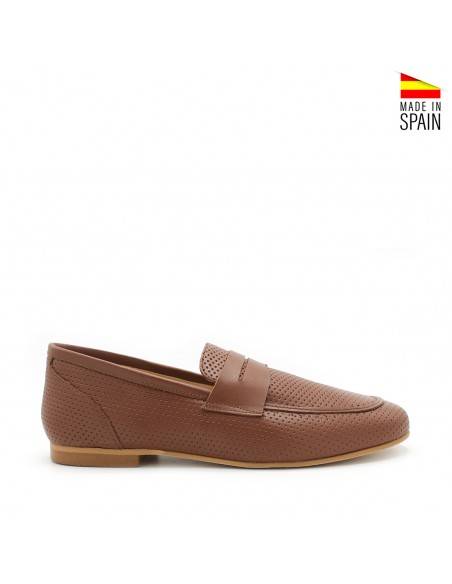 mocasines piel camel nino