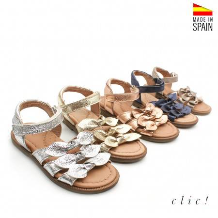 sandalias metalizadas niña