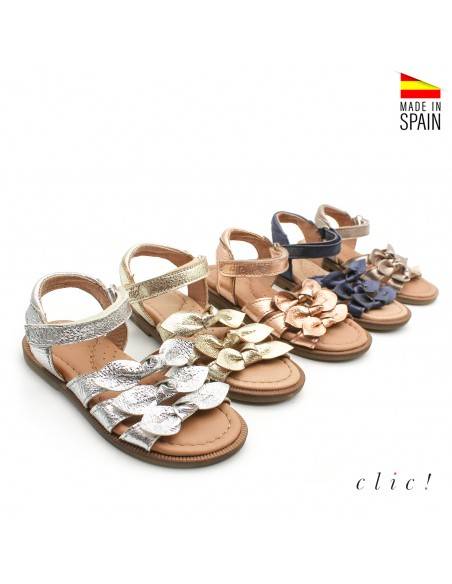 sandalias metalizadas niña