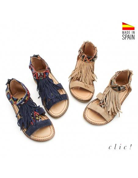 sandalias niña piel