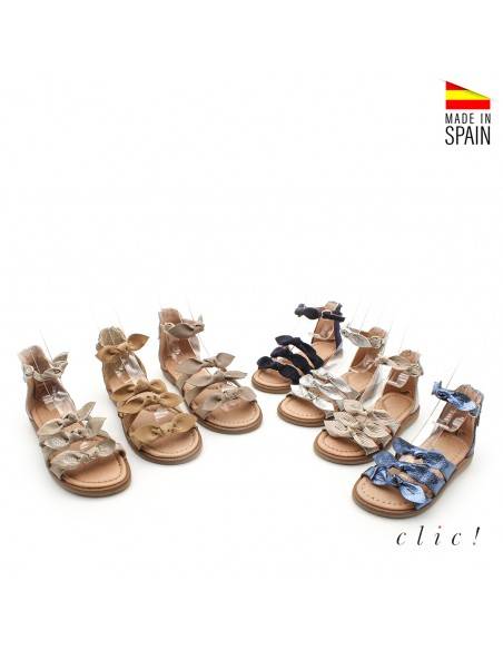 sandalias metalizadas niña