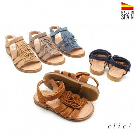 SANDALIAS PIEL FLECOS NIÑA