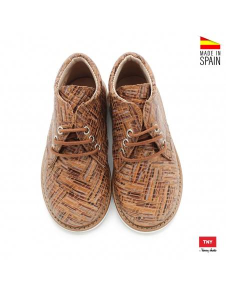 botas niño piel camel