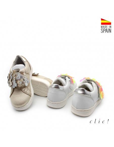 bambas niña velcro flores