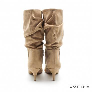 botas camel arrugadas mujer