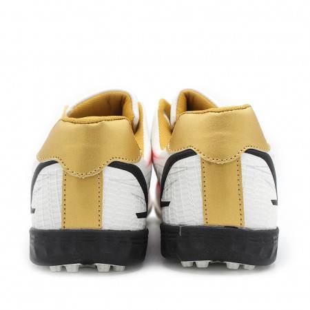 Zapatillas de fútbol sala para Niño color blanco y dorado