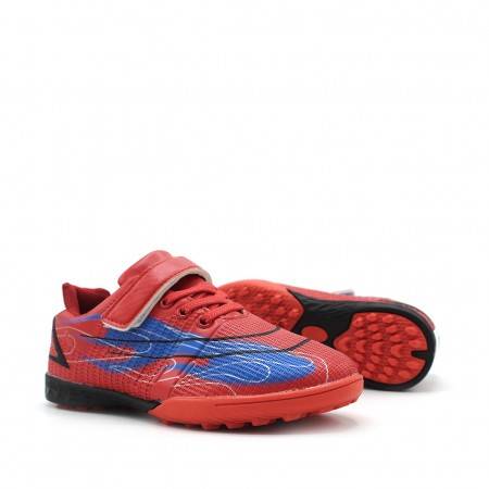 Zapatillas de futbol sala para Niño de color rojo y azul
