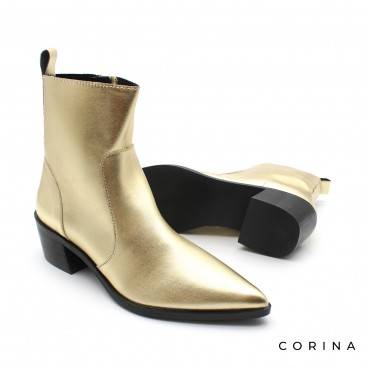 botines dorados tacon