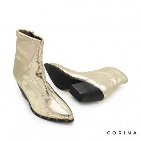 botines dorados de mujer