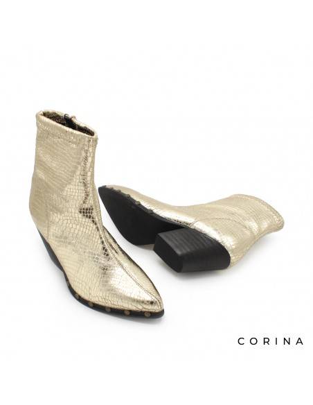 botines dorados de mujer