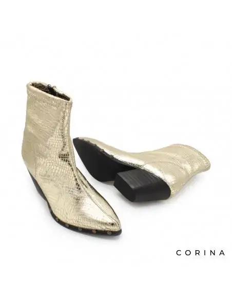 botines dorados de mujer