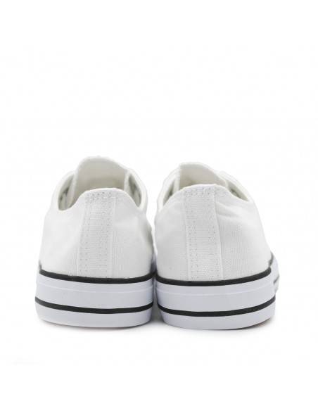 zapatillas blancas mujer tela