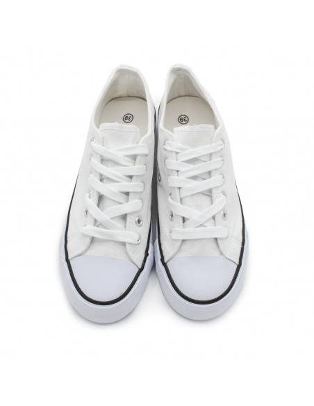 zapatillas tela blanca