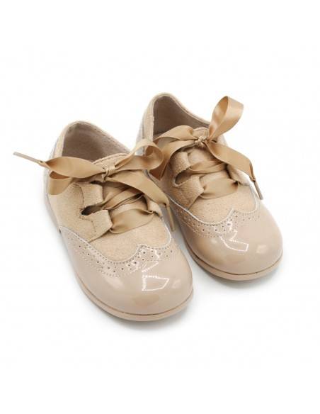 zapatos charol beige