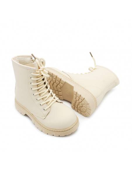 botas militares niñas beige
