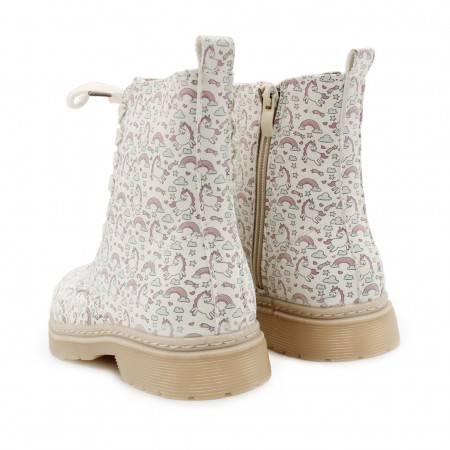 Bota militar unicornios beige