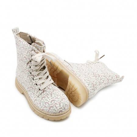 Bota militar unicornios beige