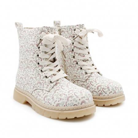 Bota militar unicornios beige