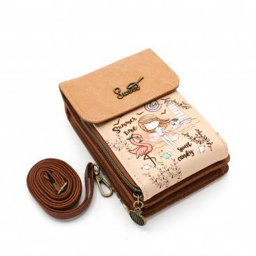 Bolso porta movil Sweet candy camel