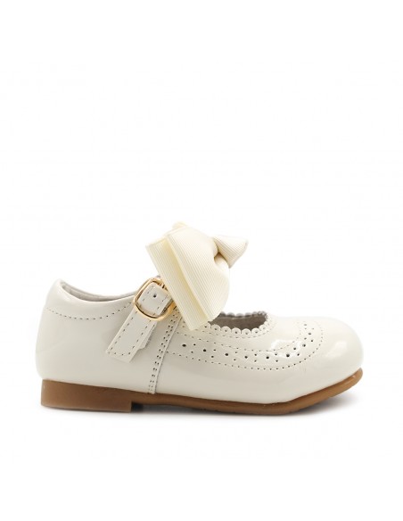 zapatos charol blanco roto