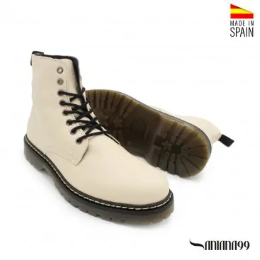 Bota militar beige de hombre