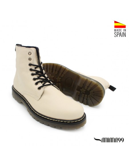Bota militar beige de hombre