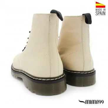 Bota militar de hombre beige
