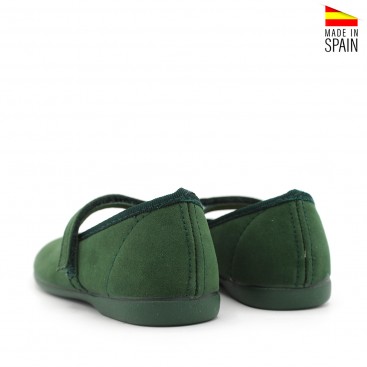 zapatos niña lona verde