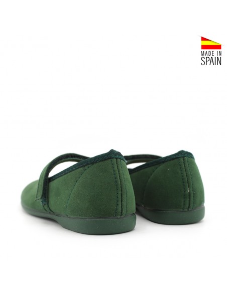 zapatos niña lona verde