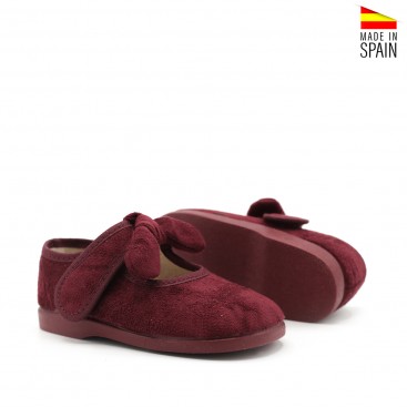 Zapato mercedita burdeos Condiz vista tres cuartos