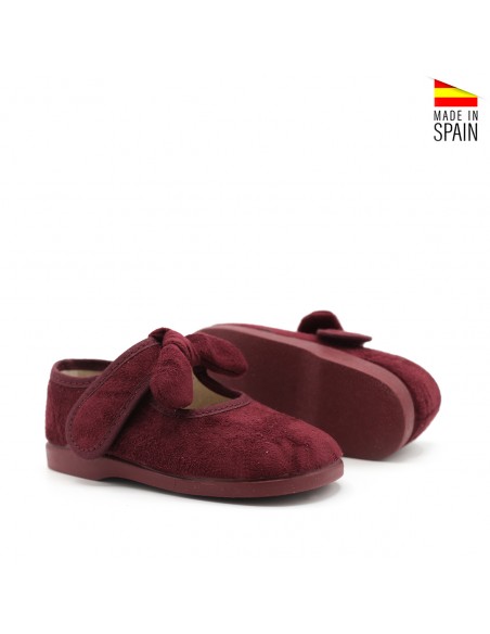 Zapato mercedita burdeos Condiz vista tres cuartos