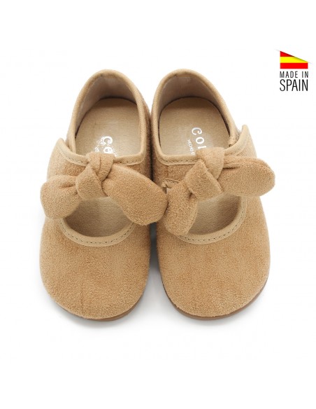 Mercedita serratex camel Condiz con velcro y lazo