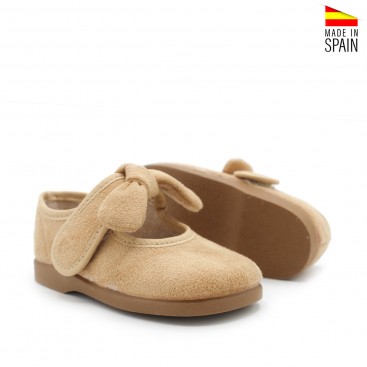 Zapato mercedita camel Condiz vista tres cuartos